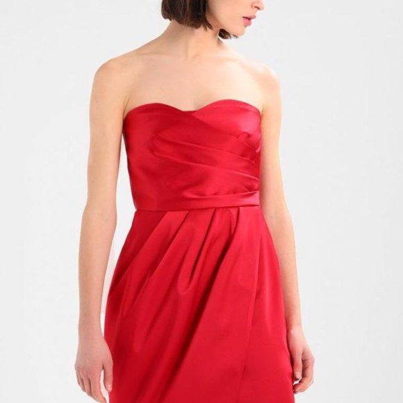 BCBG Strapless Semi Formal Dress Red Medium 6 - Picture 1 of 10